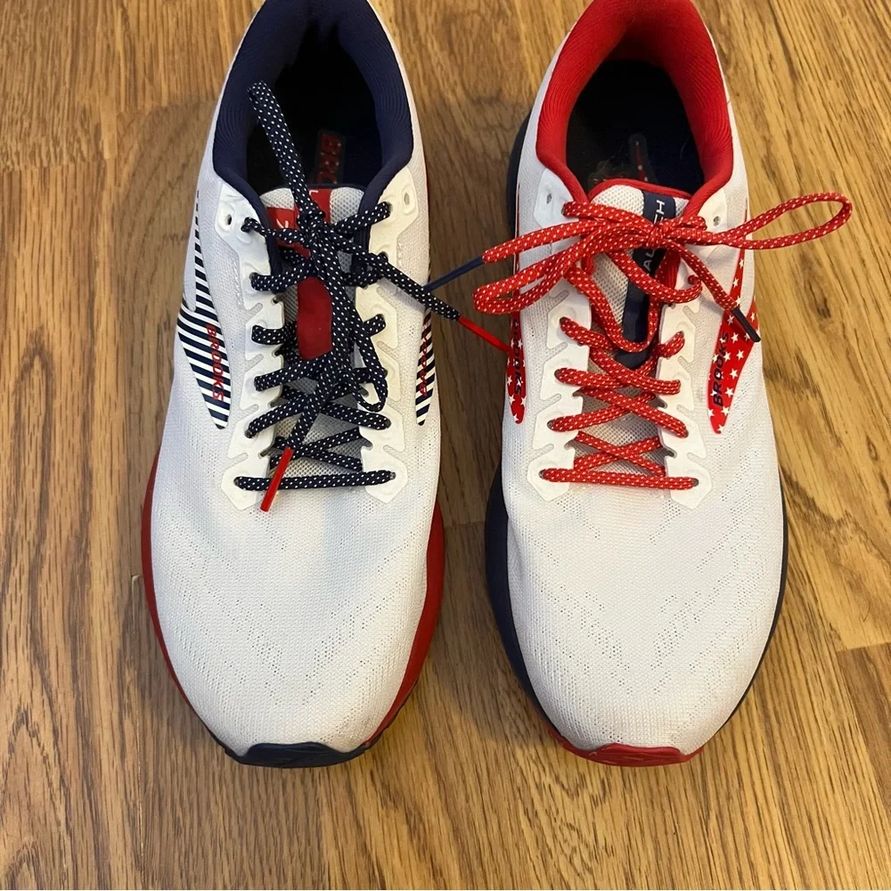 Brooks Launch 7 Red White and Blue USA Casual Running Olympic Sneakers - Picture 4 of 13